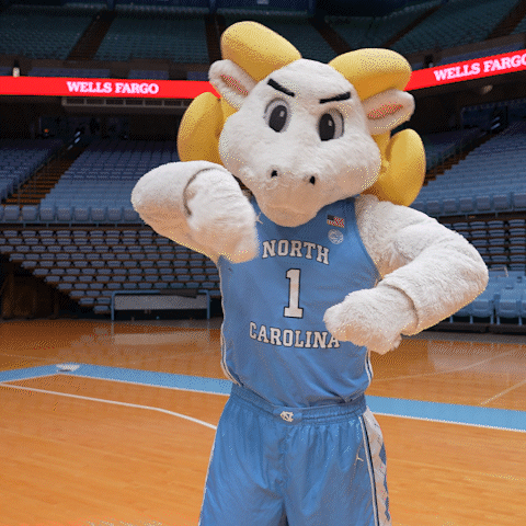 North Carolina Mascot Standing on Court