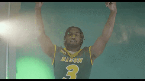 North Dakota State Athlete Hands In Air GIF