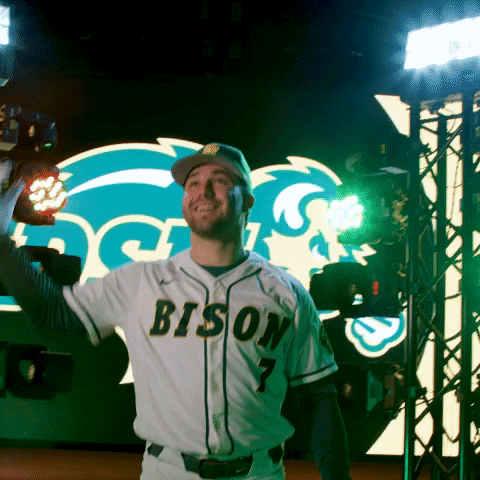 North Dakota State Bison Baseball Jersey Seven GIF
