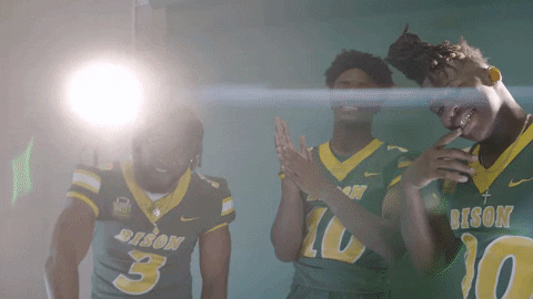 North Dakota State Football Player Rubbing Palm GIF