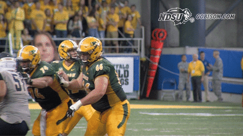 North Dakota State Football Player Throw Ball GIF
