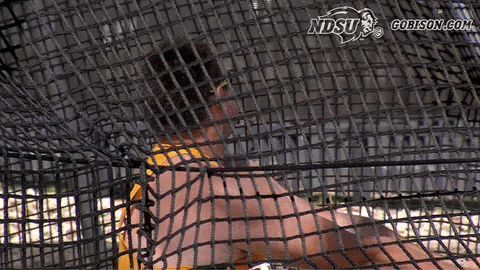 North Dakota State Player Swinging Bat Around GIF