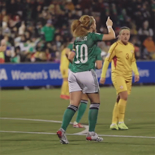 Northern Ireland Rachel Furness Pointing Up GIF