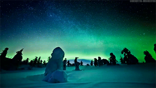 Northern Lights On A Fine Snow GIF