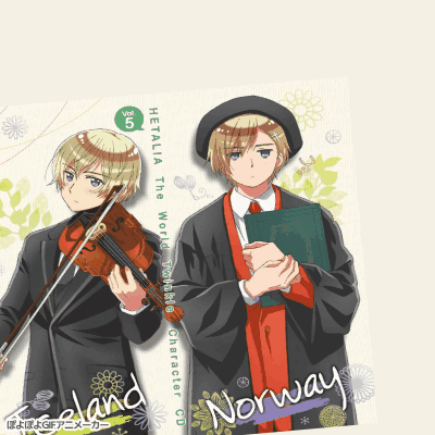 Norway And England Anime Characters On CD GIF