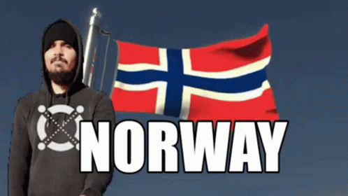 Norway Flag Pole Thumbs Up GIF