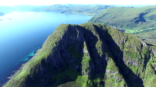 Norway Mountains Aerial View GIF