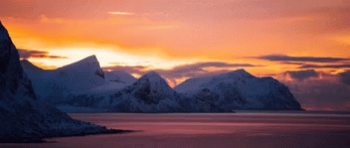 Norway Mountains Sunset GIF