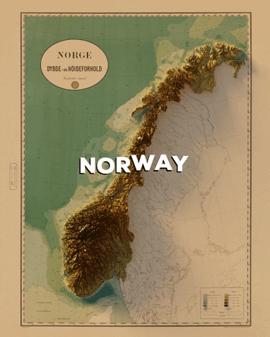 Norway Topographic Map GIF