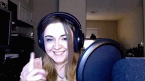 Nose Goes Woman Wearing Headset GIF