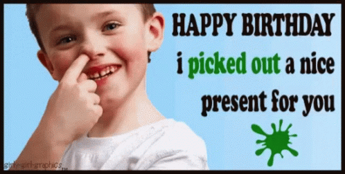 Nose Picking Kid Funny Happy Birthday Meme GIF