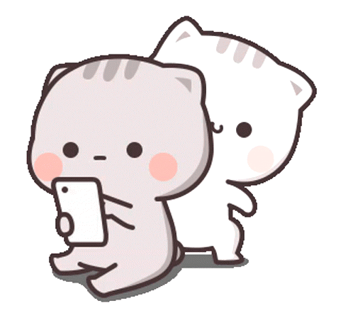 Nosy Peach Cat Peeking At Goma Phone GIF