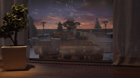 Nosy Shaun The Sheep Looking Through Window GIF