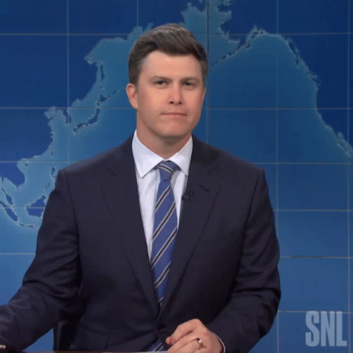 Colin Jost Not Amused GIF