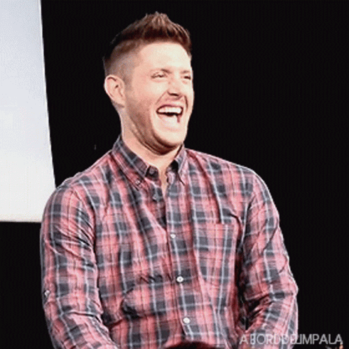 Laughing Jensent Ackles Not Amused GIF