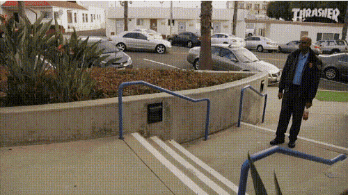 Not Impressed Officer Watching Skateboarding GIF