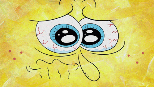 Spongebob Not Like This Reaction With Teary Eyes GIF
