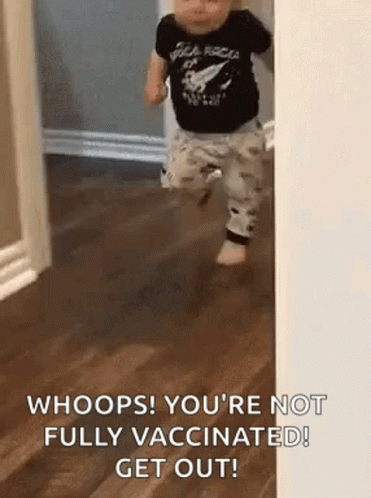Not Vaccinated Baby Running Meme GIF