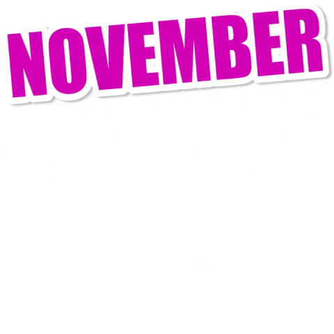 November Flashing Text Animated Bunny Happy Titounis GIF