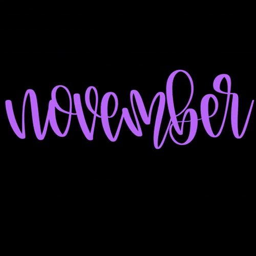 November Purple Calligraphy Animated Text Illustration GIF | GIFDB.com
