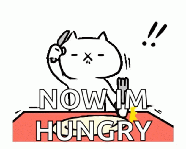 Now I'm Hungry Cute Sticker GIF