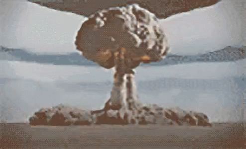 Nuclear Mushroom Cloud In Desert GIF
