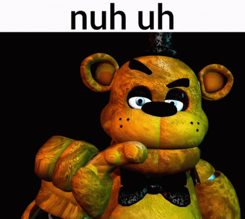 Nuh Uh Golden Freddy GIF