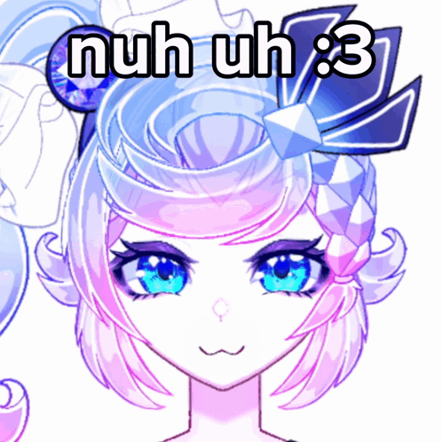 Nuh Uh Pink Hair Cute Girl GIF