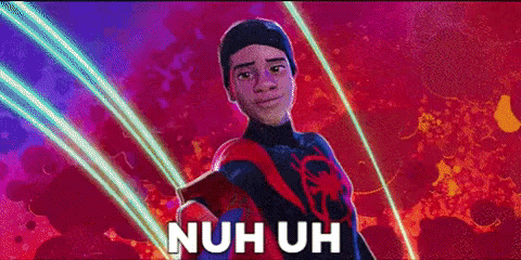 Nuh Uh Spiderman Multiverse Fall GIF