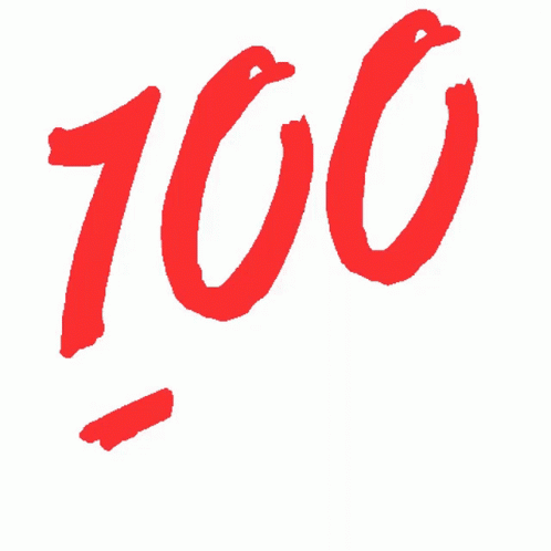 Number 100 in Red
