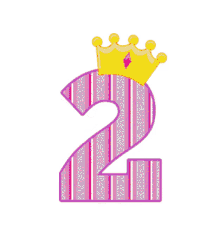 Number 2 Cute Different Colors And Styles Animation GIF