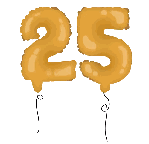 Number 25 Balloons