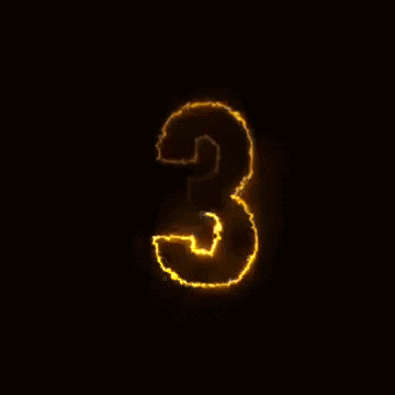 Number 3 Shiny Golden Design Art GIF