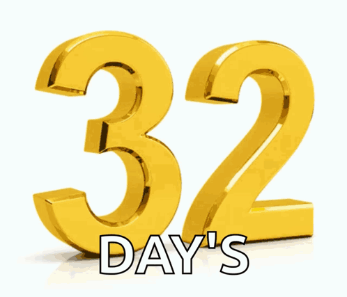 Number 32 with Polka Dots and Day