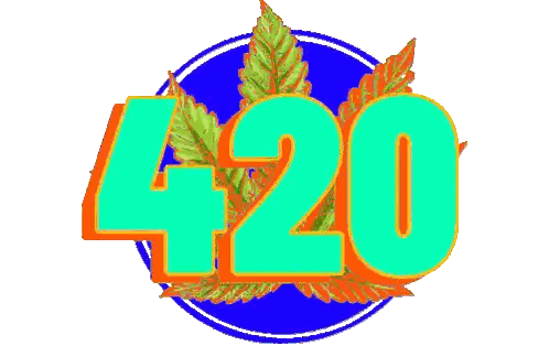 Number 420 Surrounded by Green Leaves