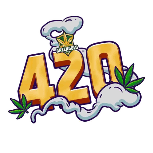 Number 420 With Marijuana Leaves and Smoke