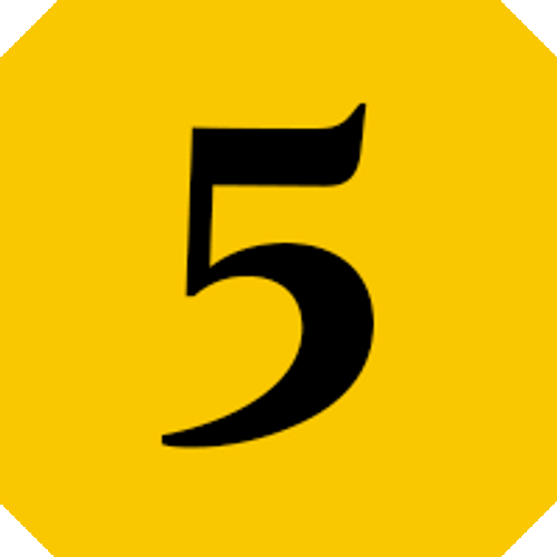 Number 5 Yellow Background GIF