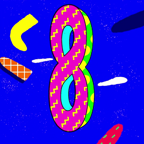 Number Eight Art Anime Loop GIF