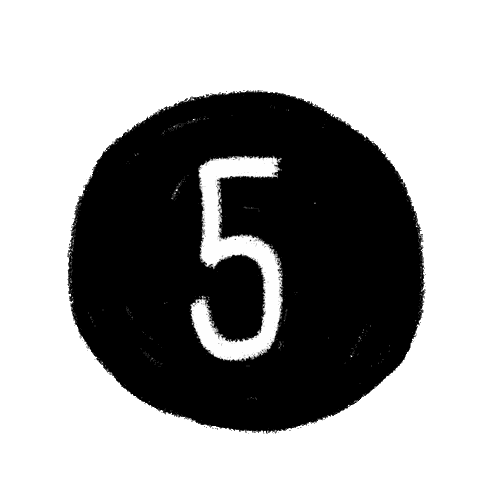 Number Five in Black Circle