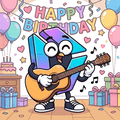 Number Four Playing Guitar