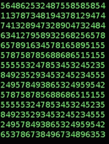 Numbers on Black Background