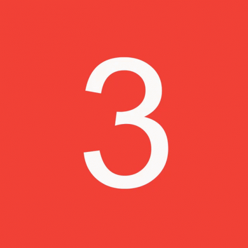 Numeral 3 Flashing Changing Hue Design GIF
