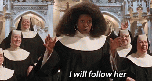 Nun Saying I Will Follow Her