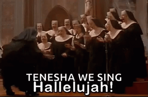 Nuns Singing Hallelujah in Church Man Behind