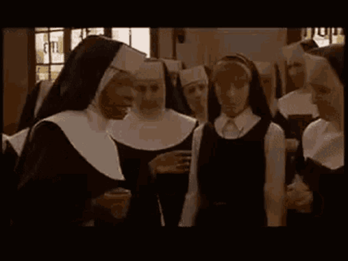 Nuns Standing in Line