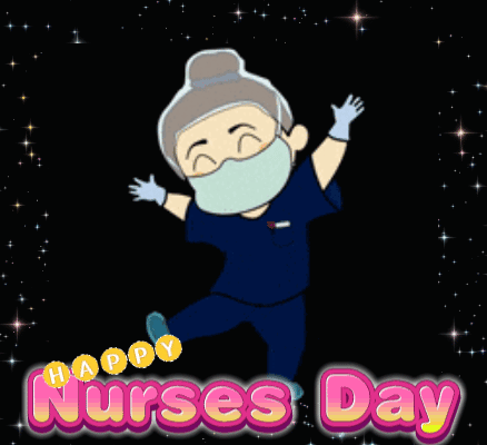 Nurse Celebrating Nurses Day with Fireworks