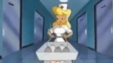 Nurse Pushing Egg Cart