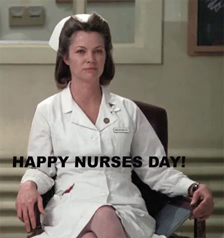 Nurse Sitting in Chair Happy Nurses Day