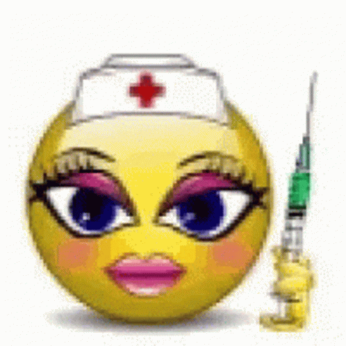 Nurse Smiley Holding Syringe