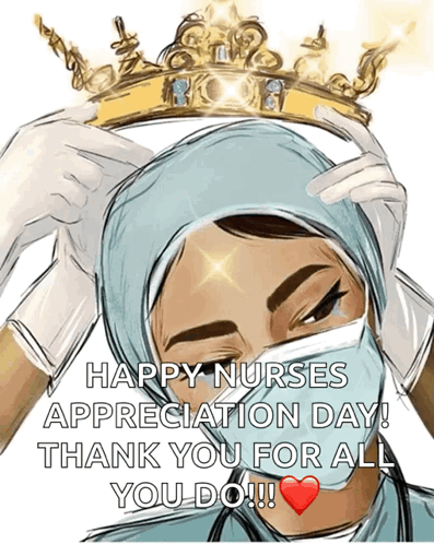 Nurse Wearing Crown Says Happy Nurses Appreciation Day